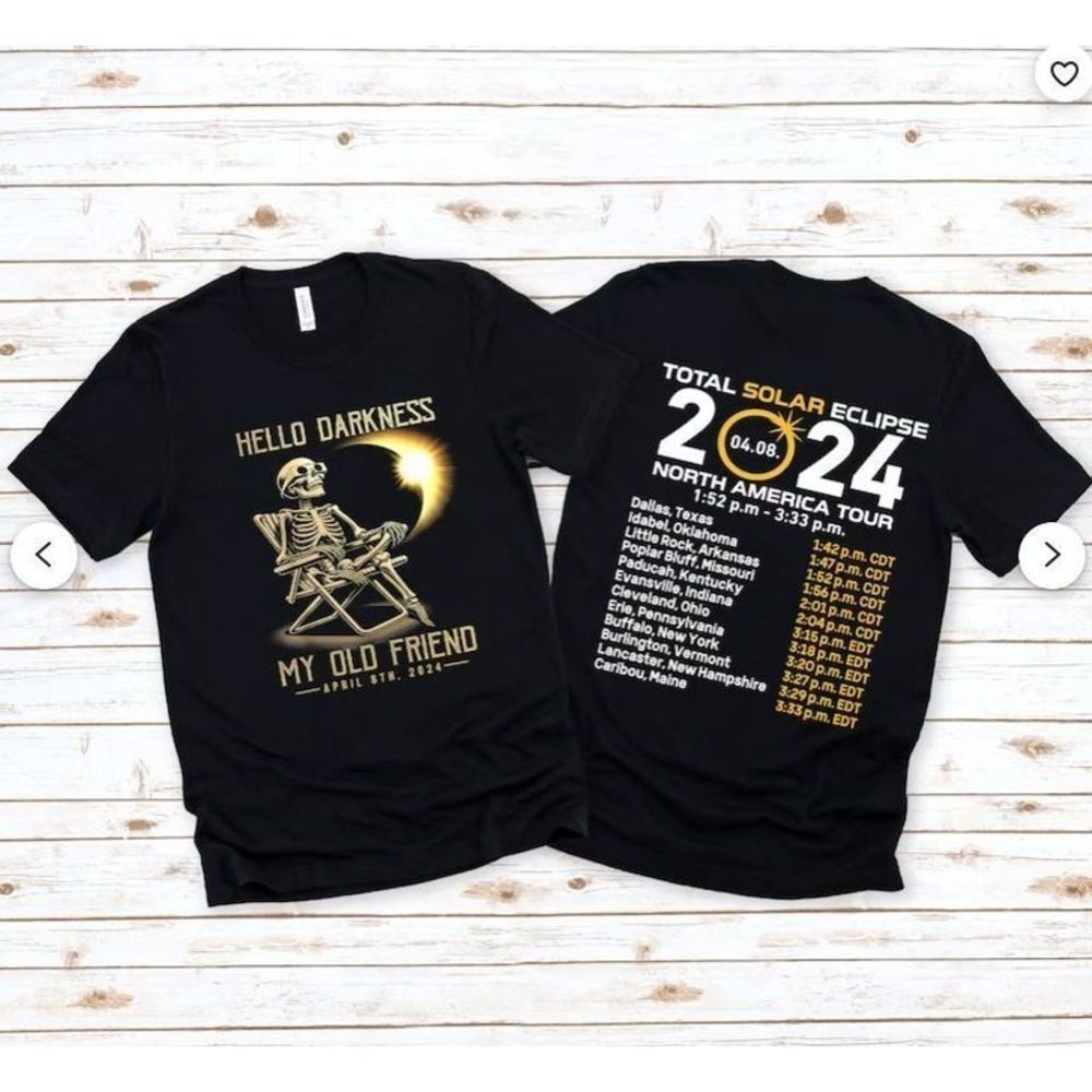 Total Solar Eclipse 2024 Tshirt 2 Sided T Shirt